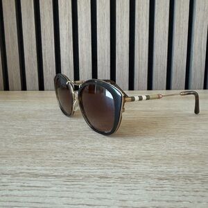 Burberry Check Round Glasses - Havana/Brown Gradient